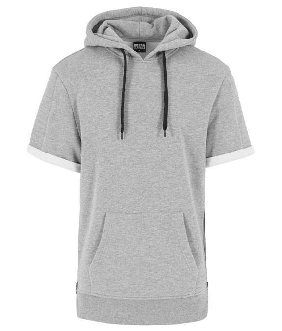 Short Sleeve Side Zipped Hoody grey 2